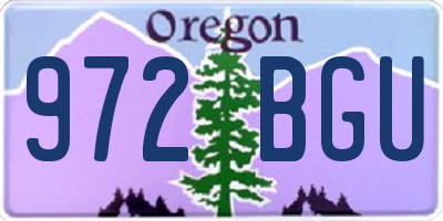 OR license plate 972BGU