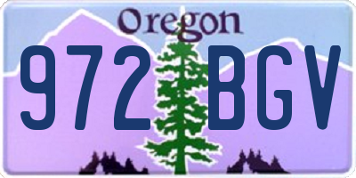 OR license plate 972BGV