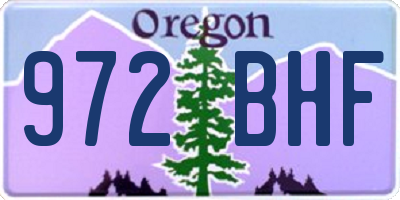 OR license plate 972BHF