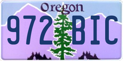 OR license plate 972BIC
