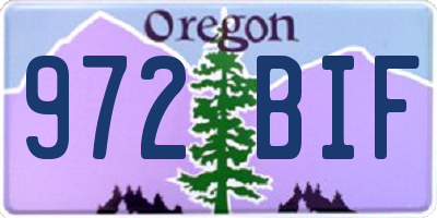 OR license plate 972BIF