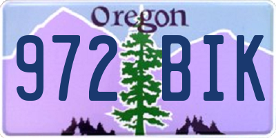 OR license plate 972BIK