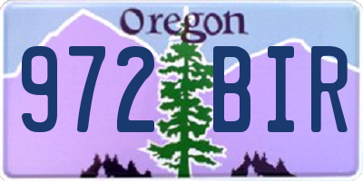 OR license plate 972BIR