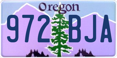 OR license plate 972BJA