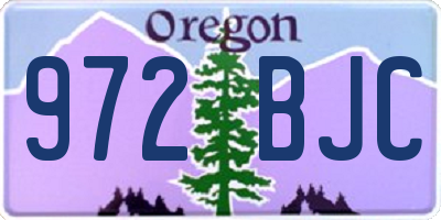 OR license plate 972BJC