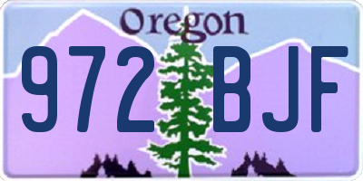 OR license plate 972BJF