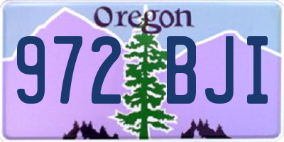 OR license plate 972BJI