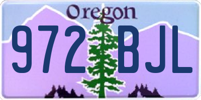 OR license plate 972BJL