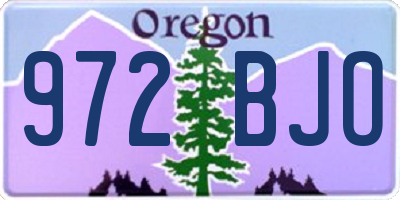 OR license plate 972BJO