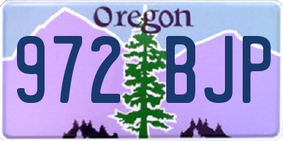OR license plate 972BJP