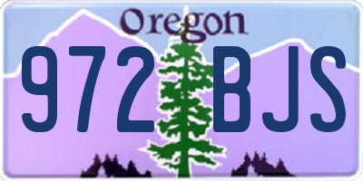 OR license plate 972BJS