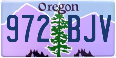 OR license plate 972BJV