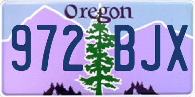 OR license plate 972BJX