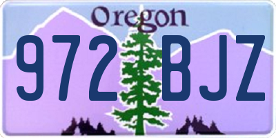 OR license plate 972BJZ