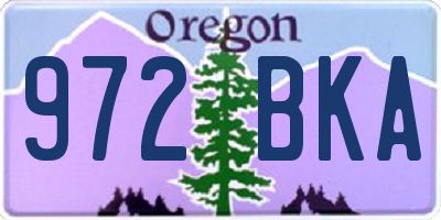 OR license plate 972BKA