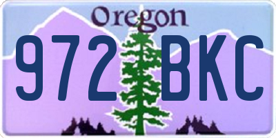 OR license plate 972BKC
