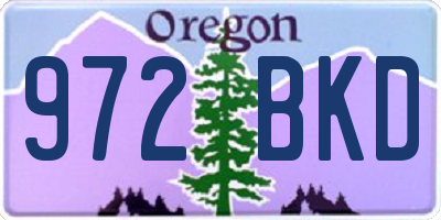 OR license plate 972BKD