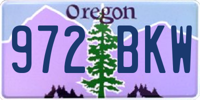 OR license plate 972BKW