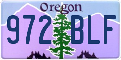 OR license plate 972BLF
