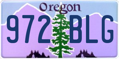OR license plate 972BLG