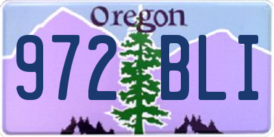 OR license plate 972BLI