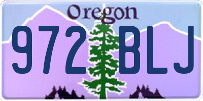 OR license plate 972BLJ