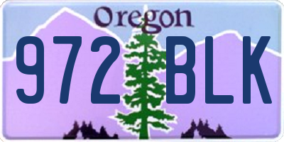 OR license plate 972BLK