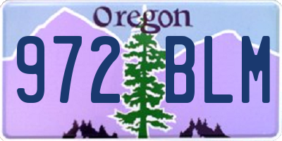 OR license plate 972BLM