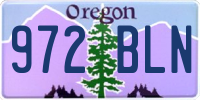 OR license plate 972BLN