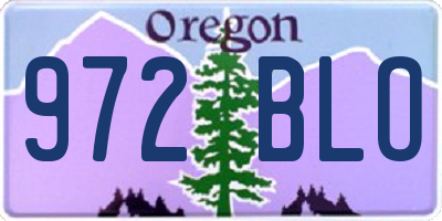 OR license plate 972BLO