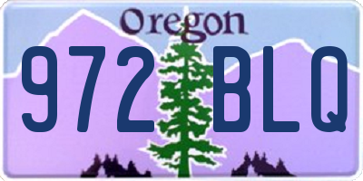 OR license plate 972BLQ