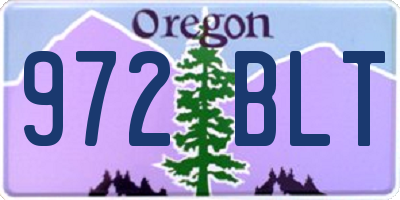 OR license plate 972BLT