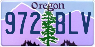 OR license plate 972BLV