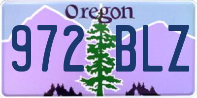 OR license plate 972BLZ