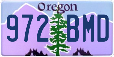 OR license plate 972BMD