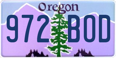 OR license plate 972BOD