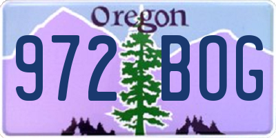 OR license plate 972BOG