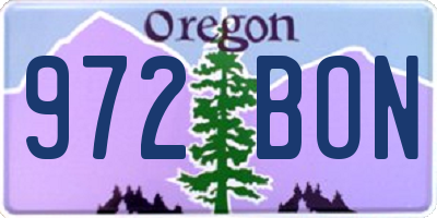 OR license plate 972BON