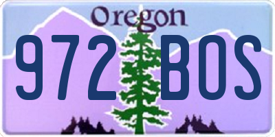 OR license plate 972BOS