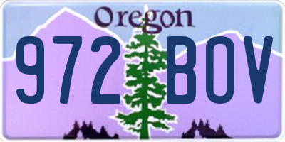 OR license plate 972BOV