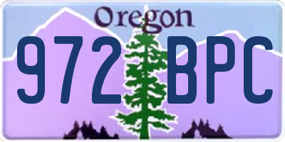 OR license plate 972BPC
