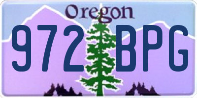 OR license plate 972BPG