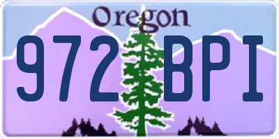 OR license plate 972BPI