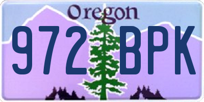 OR license plate 972BPK
