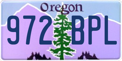 OR license plate 972BPL
