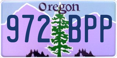 OR license plate 972BPP