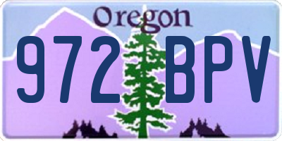 OR license plate 972BPV