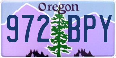 OR license plate 972BPY