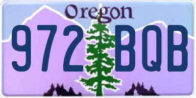 OR license plate 972BQB