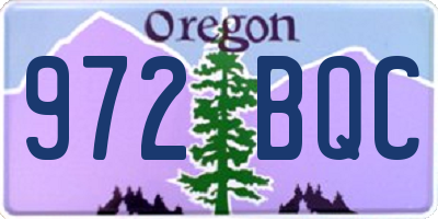 OR license plate 972BQC